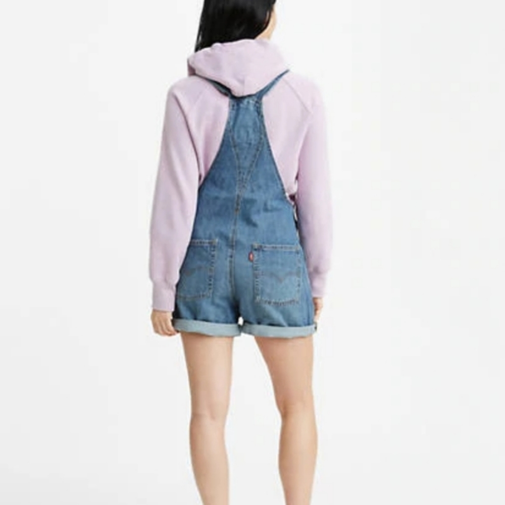 LEVI'S Vintage Denim Shortalls Short Overalls - Picture 4 of 6